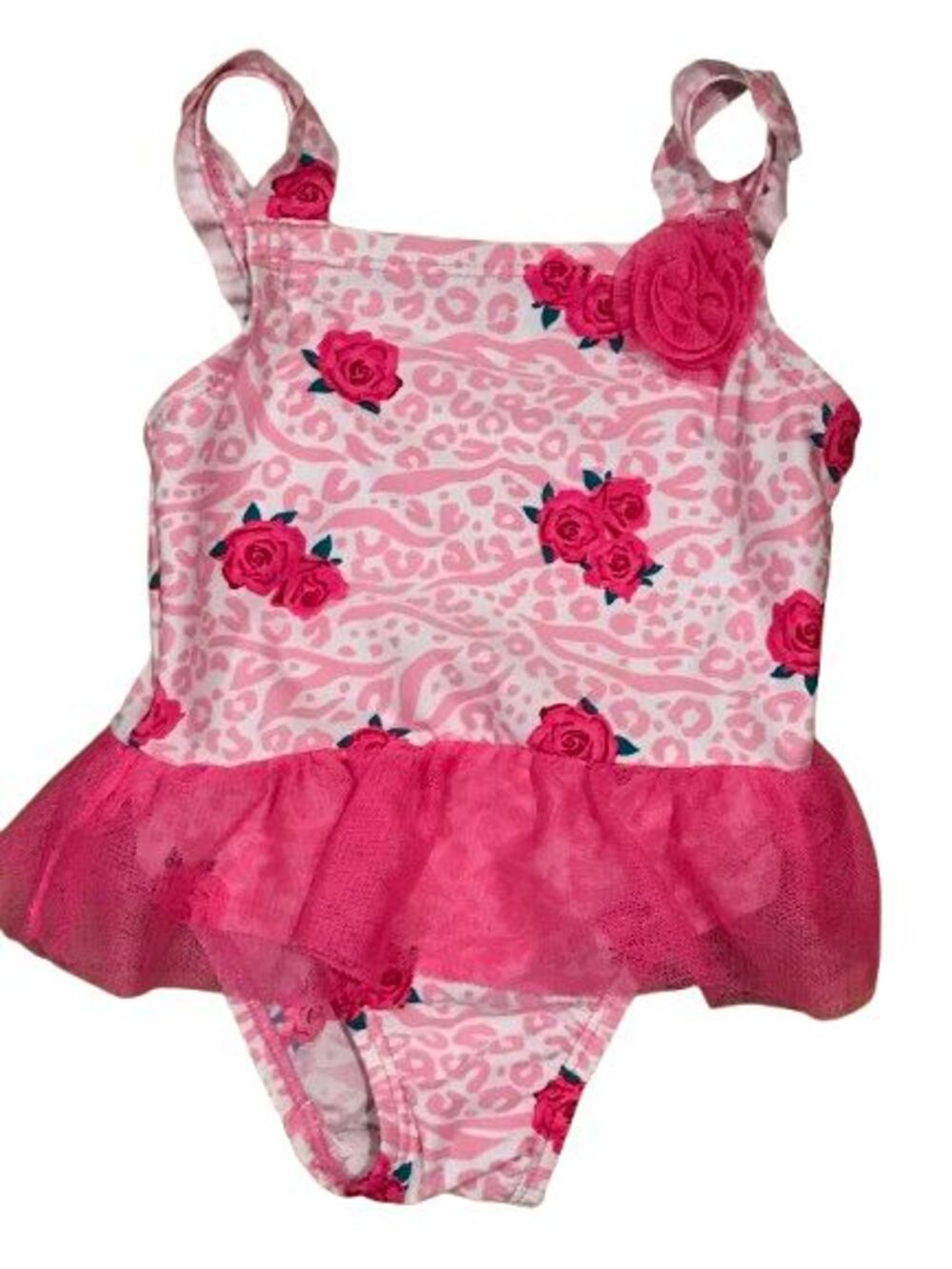 Baby Girl's 12-18 Months Swimsuit Children's Place Pink Floral Ruffle One-Piece